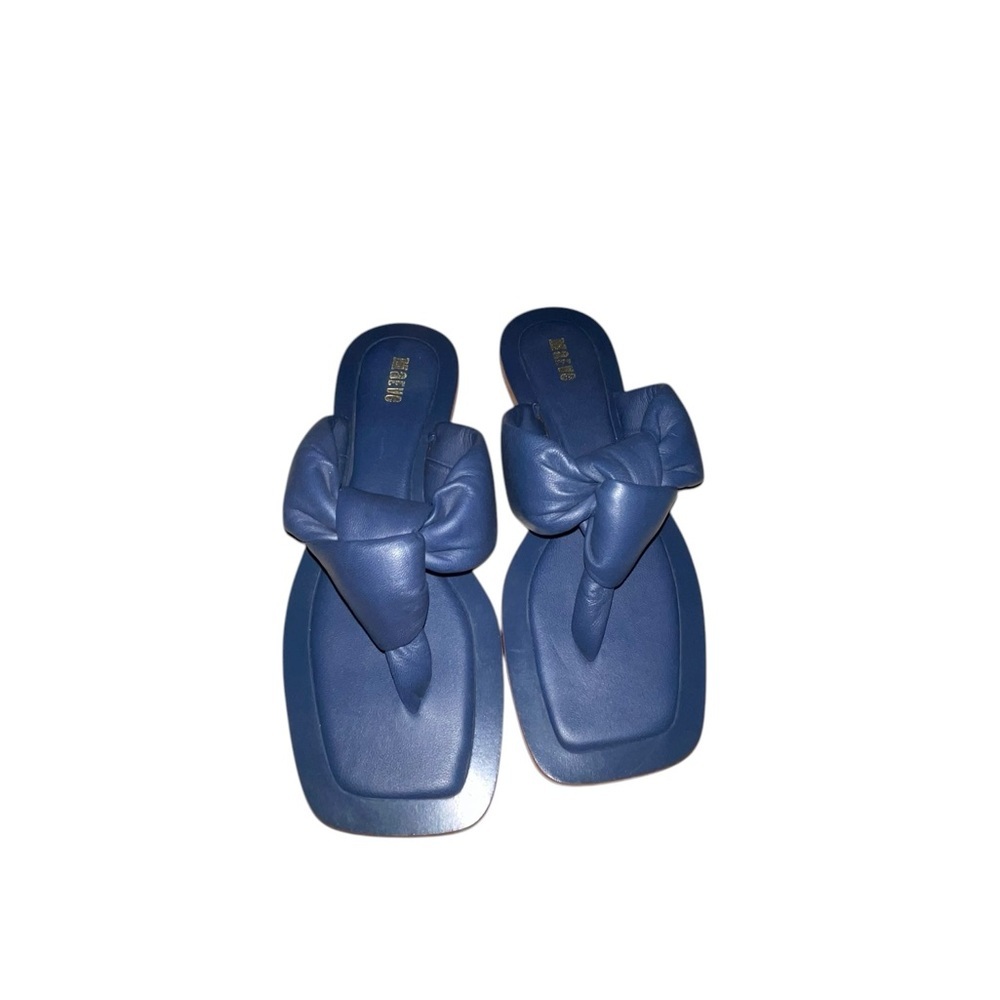 ANTHROPOLOGIE MAEVE Puffy Knotted Sandals Navy Blue Size Women’s 6​ - Picture 2 of 5